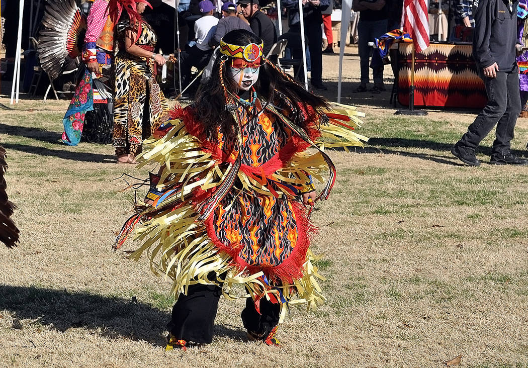 Horace Langford Jr./Pahrump Valley Times A young dancer is shown at the Pahrump Inter-tribal So ...