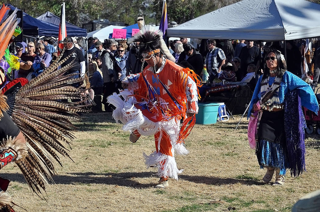Horace Langford Jr./Pahrump Valley Times An opening dance at the Pahrump Inter-tribal Social P ...