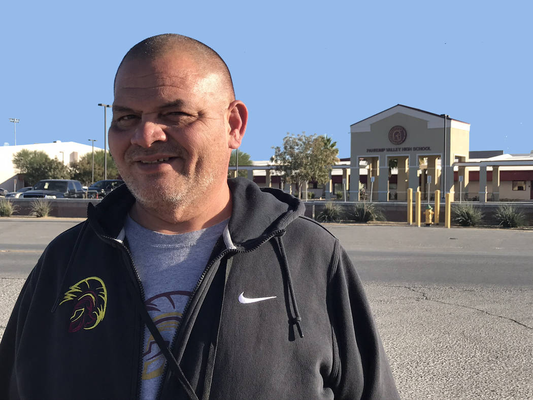 Jeffrey Meehan/Pahrump Valley Times Delwin Souza, stands across the street from Pahrump Valley ...