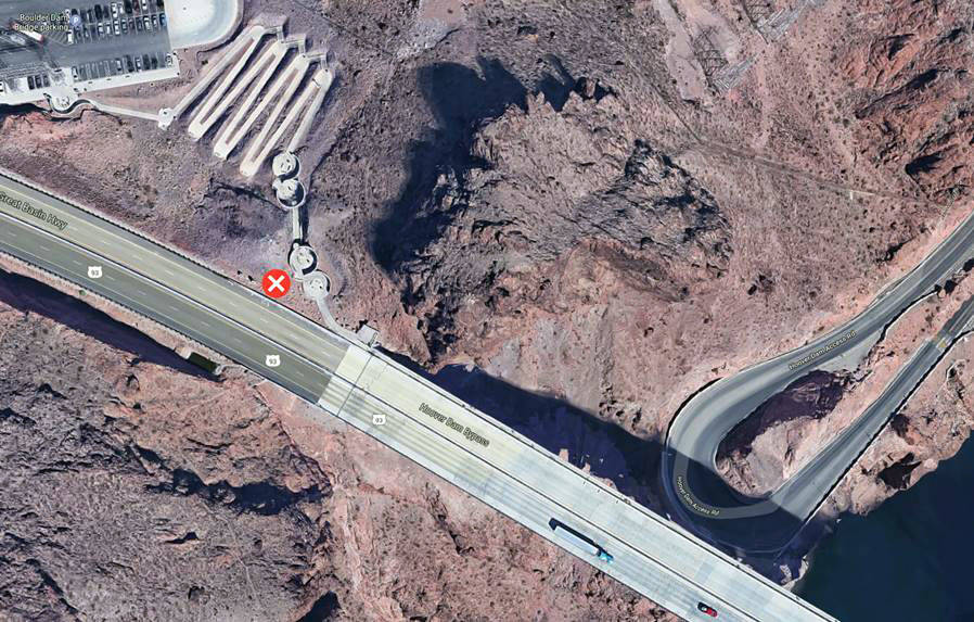 Nevada Department of Transportation The "x" shows the location of the new welcome to Nevada mon ...