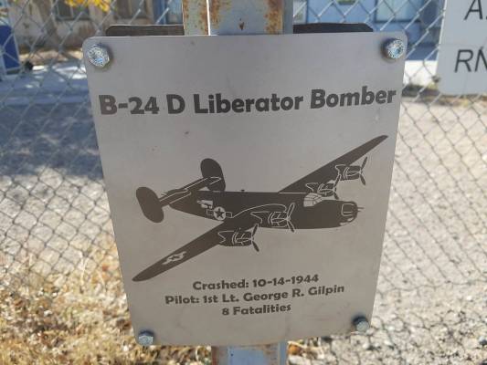 David Jacobs/Pahrump Valley Times A sign as shown at the Tonopah Airport, which is near the han ...