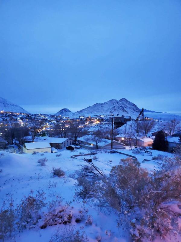 Grace Gearhart/Special to the Pahrump Valley Times Snow fell throughout the Tonopah region as t ...