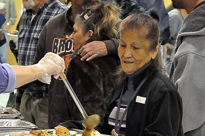 Horace Langford Jr./Pahrump Valley Times At the Community Outreach Thanksgiving Dinner, veteran ...