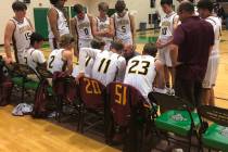 Tom Rysinski/Pahrump Valley Times Pahrump Valley High School boys basketball coach Dan Clift ta ...