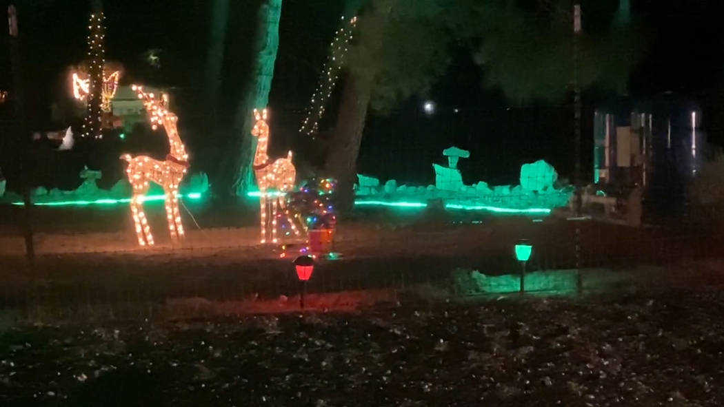 Jeffrey Meehan/Pahrump Valley Times A large display of Christmas lights can be seen while cruis ...