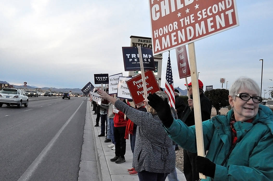 Horace Langford Jr./Pahrump Valley Times - More than 50 local residents turned out to protest ...