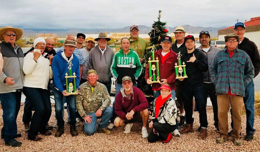 Kim Dilger/Special to the Pahrump Valley Times Participants gather after the Christmas Tree Ope ...