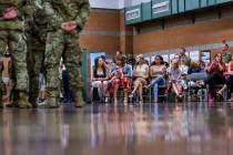 L.E. Baskow/Las Vegas Review-Journal Families and friends look on as soldiers with the Nevada A ...