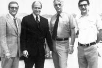 Courtesy Pahrump Valley Times founder Milton (Milt) Bozanic, on right, at the September 1974 o ...