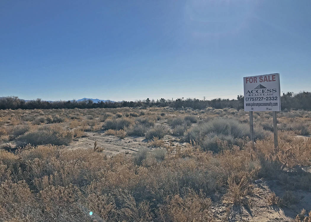 Robin Hebrock/Pahrump Valley Times The land seen here, located at the northeast corner of Homes ...