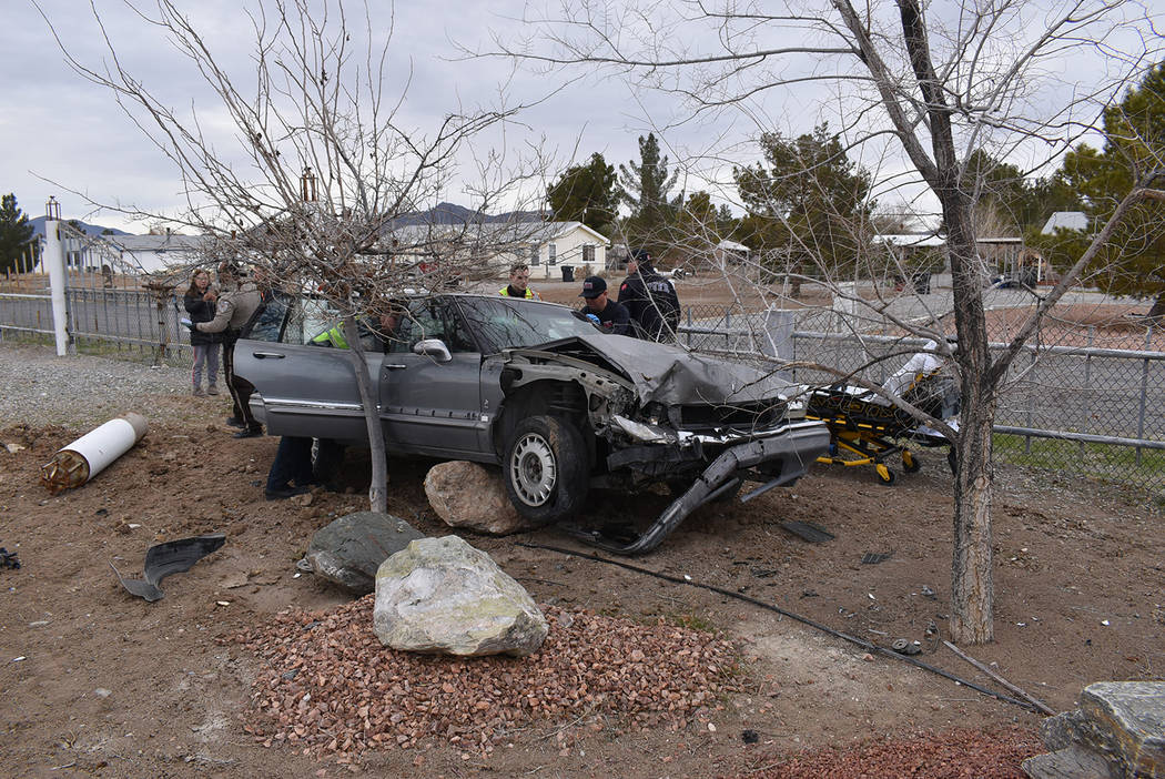 Special to the Pahrump Valley Times Two people were transported to Desert View Hospital after P ...
