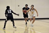 Horace Langford Jr./Pahrump Valley Times Sophomore guard Tayla Wombaker brings the ball up the ...