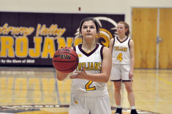 Horace Langford Jr./Pahrump Valley Times Pahrump Valley sophomore Tayla Wombaker, shown shootin ...