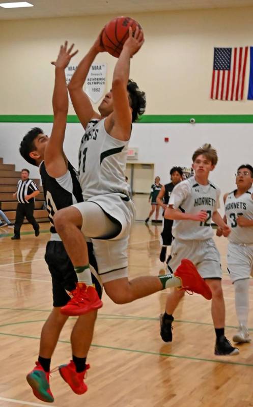 Richard Stephens/Special to the Pahrump Valley Times Beatty senior Fabian Perez, shown going up ...