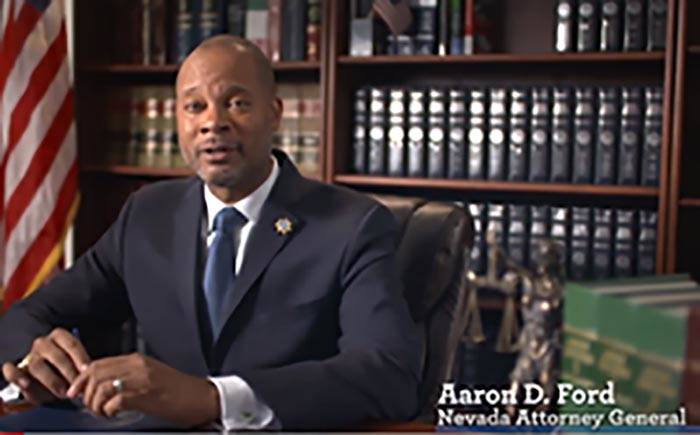 Screenshot/Nevada Attorney General's Office Nevada Attorney General Aaron Ford