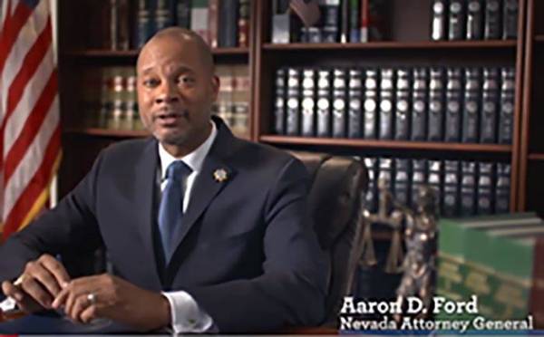 Screenshot/Nevada Attorney General's Office Nevada Attorney General Aaron Ford