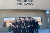 Jeffrey Meehan/Pahrump Valley Times The staff of Pahrump Podiatry stand in front of the company ...