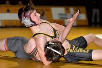 Peter Davis/Special to the Pahrump Valley Times Pahrump Valley sophomore Mason Prunchak closes ...