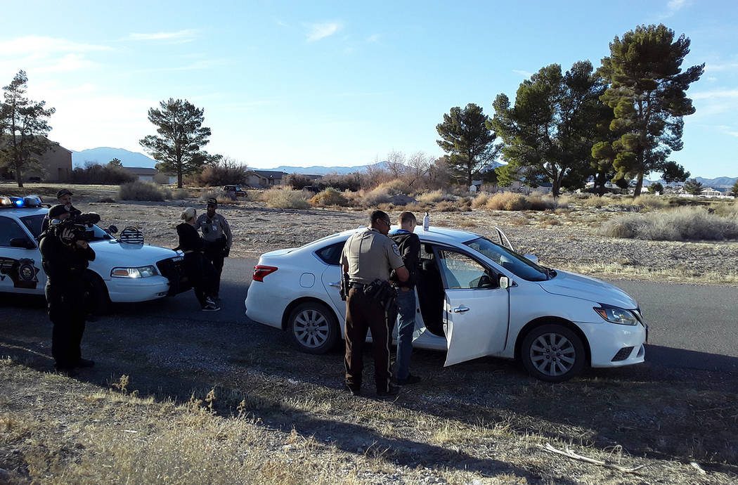 Selwyn Harris/Pahrump Valley Times Two people were arrested on Jan. 22 after Nye County Sheriff ...