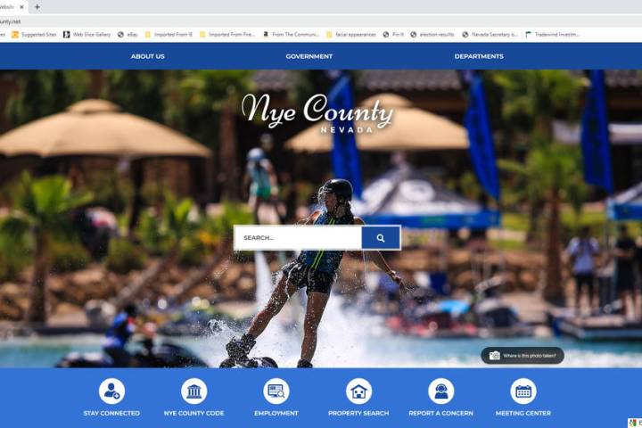 Jeff Meehan/Pahrump Valley Times This screenshot shows Nye County's website NyeCounty.net. The ...