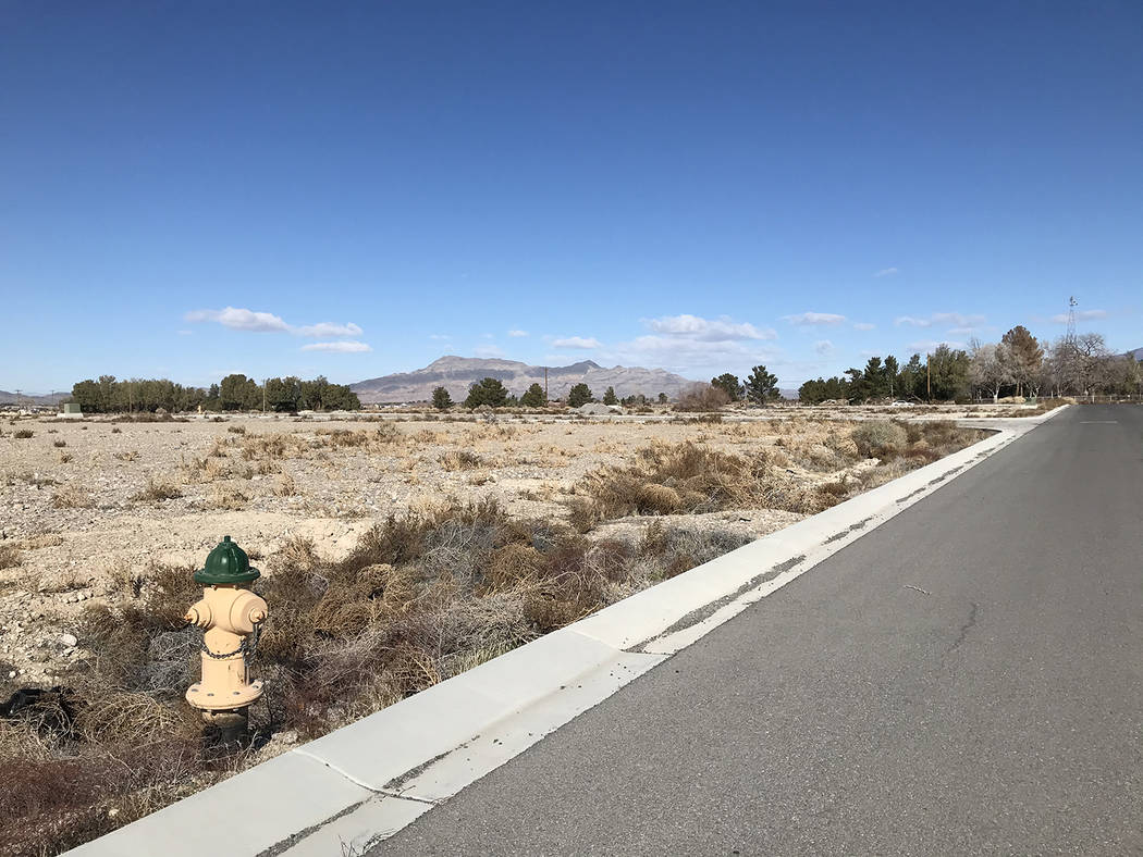 Robin Hebrock/Pahrump Valley Times Infrastructure such as concrete curbs, paved streets and eve ...