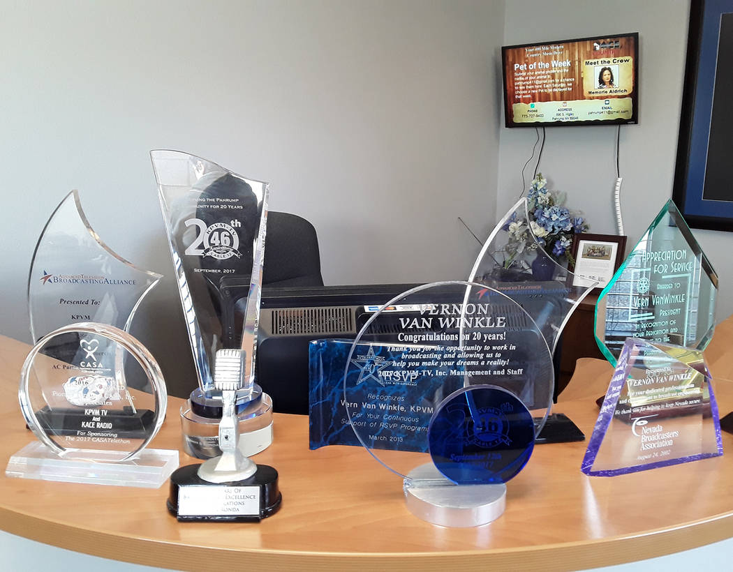 Selwyn Harris/Pahrump Valley Times KPVM television has earned its share of awards since going o ...