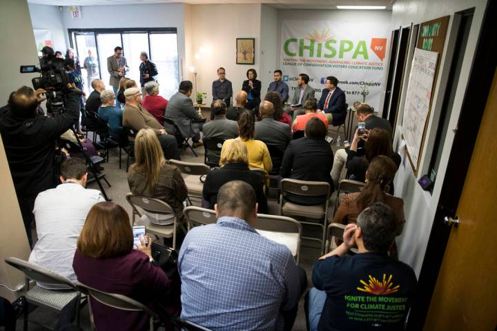 U.S. Sen. Catherine Cortez Masto, D-Nev., participates during a panel discussion event hosted b ...