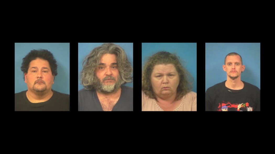 Courtesy Screenshot of Nye County Sheriff's Office's video statement on four suspects arrested ...
