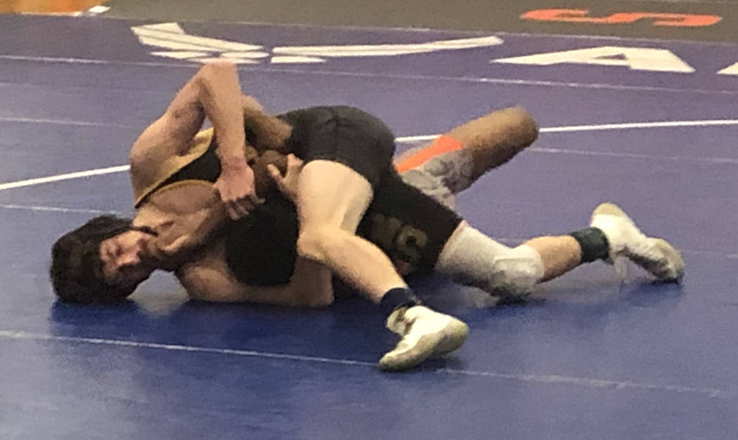 Tom Rysinski/Pahrump Valley Times Pahrump Valley sophomore Coby Tillery clinched his second con ...
