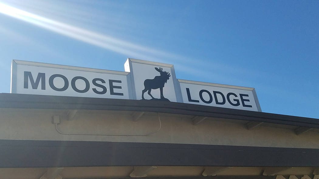 David Jacobs/Pahrump Valley Times A sign for the Moose Lodge is displayed outside its building ...