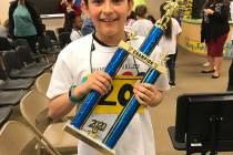 Robin Hebrock/Pahrump Valley Times Beaming with excitement, fifth-grader Caden Ayala of Manse E ...