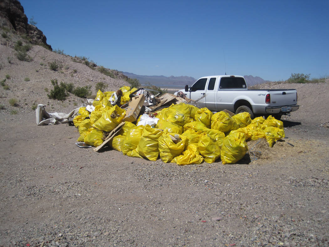 Courtesy photo The Southern Nevada Off Road Enthusiasts held a desert cleanup earlier this mont ...