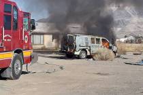 Selwyn Harris/Pahrump Valley Times Pahrump Valley Fire and Rescue Services crews responded to r ...
