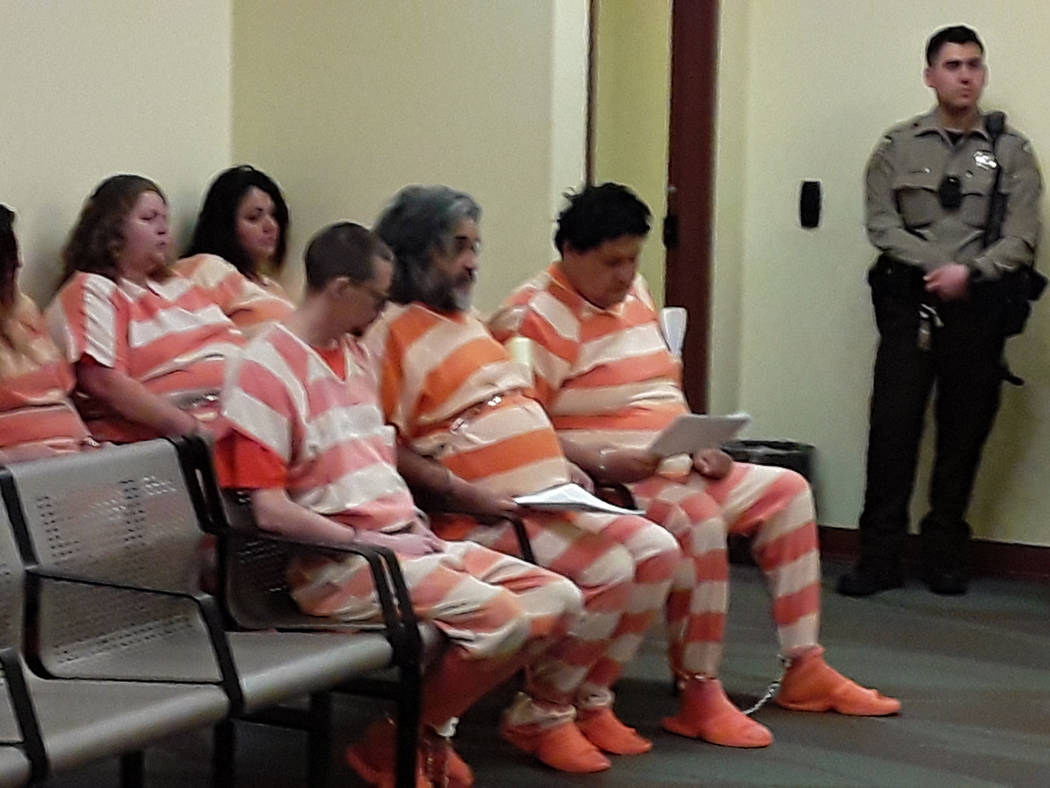 Selwyn Harris/Pahrump Valley Times Four suspects were arraigned in Pahrump Justice Court on Thu ...