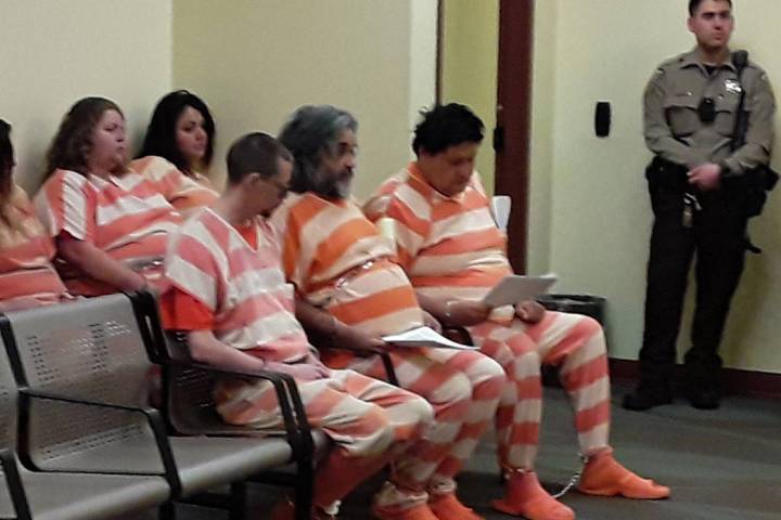 Selwyn Harris/Pahrump Valley Times Four suspects were arraigned in Pahrump Justice Court on Thu ...