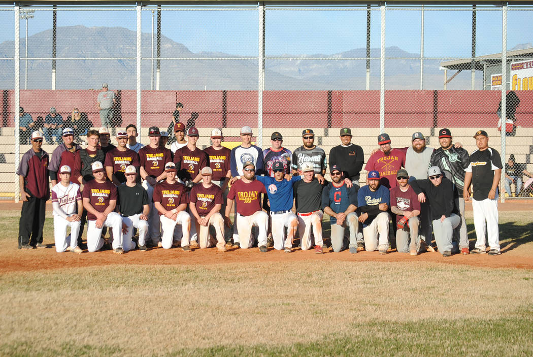 Charlotte Uyeno/Pahrump Valley Times Participants in the annual Maroon and Gold Alumni Game aft ...