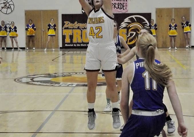 Horace Langford Jr./Pahrump Valley Times Pahrump Valley junior Kate Daffer goes up for 2 of her ...