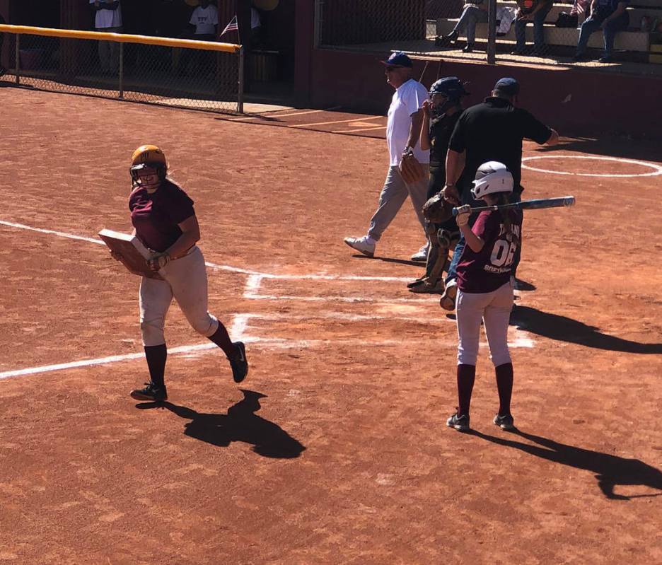 Tom Rysinski/Pahrump Valley Times Stolen base was a literal term Sunday as the Girls Who Love S ...