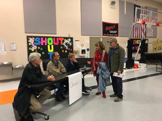 Robin Hebrock/Pahrump Valley Times At Floyd Elementary School, three observers who had already ...