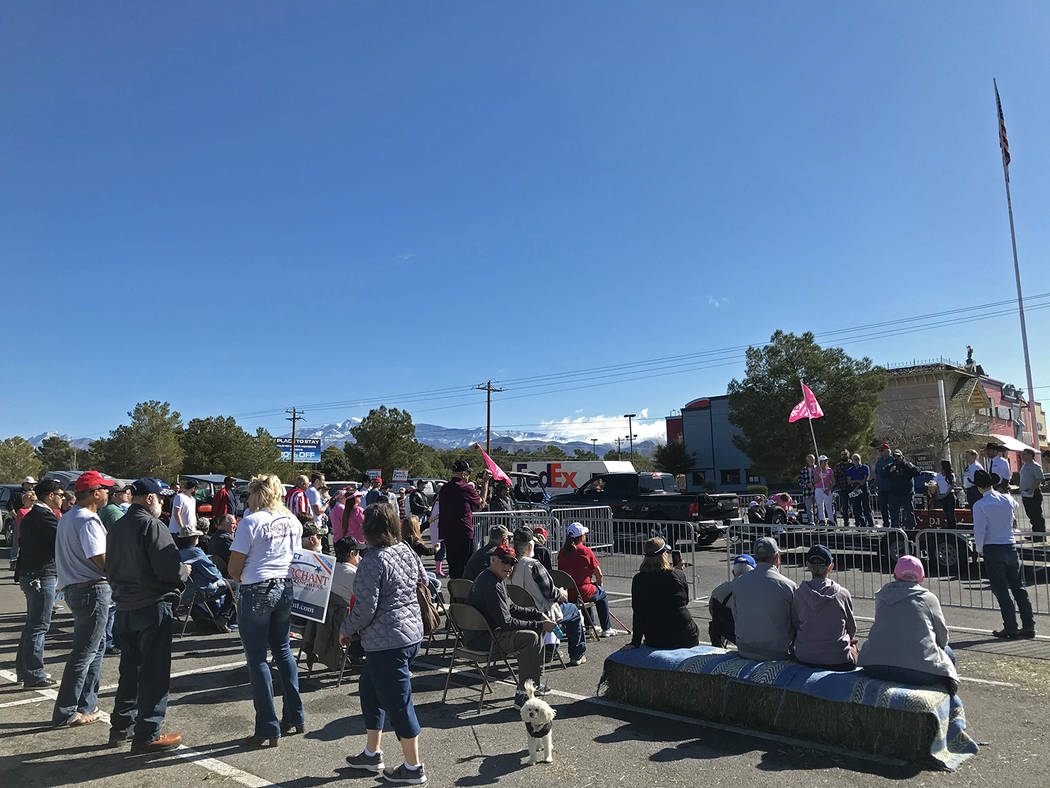 Robin Hebrock/Pahrump Valley Times Following the Keep America Great Parade, residents gathered ...