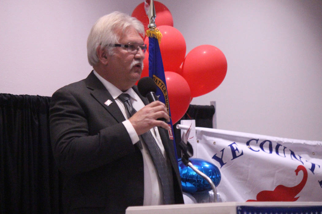 Jeffrey Meehan/Pahrump Valley Times Nye County Republican Central Committee Chairman Joe Burdz ...