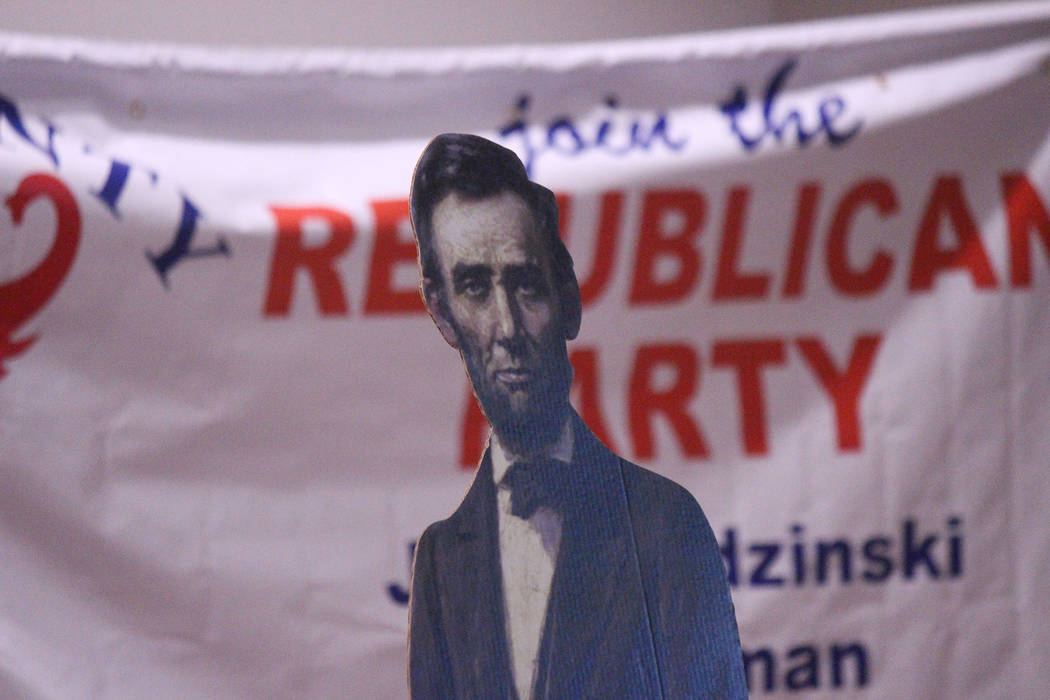 Jeffrey Meehan/Pahrump Valley Times A cardboard cutout of President Abraham Lincoln was part o ...
