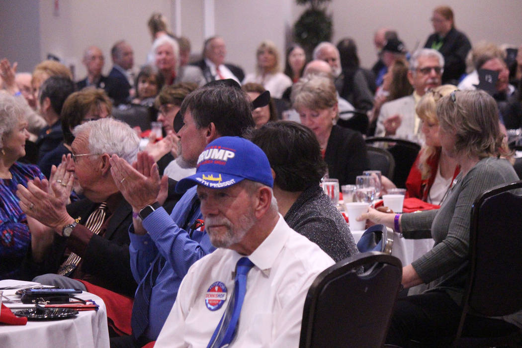Jeffrey Meehan/Pahrump Valley Times A large turnout for the Lincoln Day Dinner had event organ ...