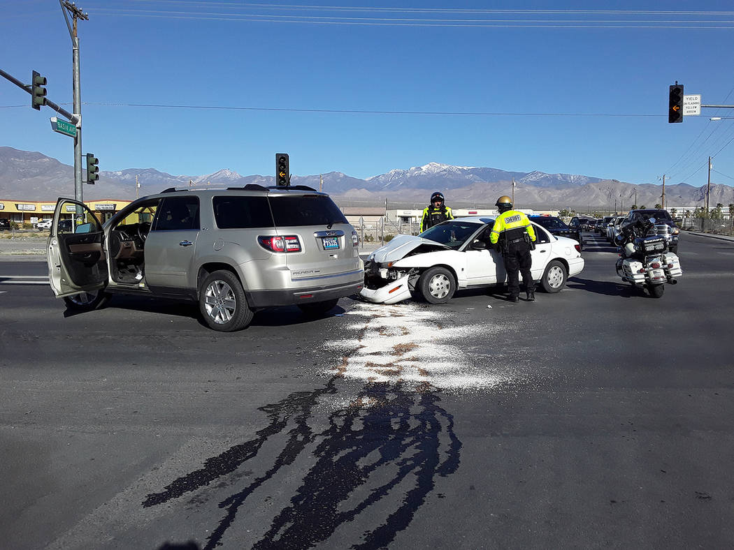Selwyn Harris/Pahrump Valley Times Southbound lanes of Highway 160 were blocked off following a ...