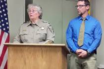Selwyn Harris/Pahrump Valley Times Nye County Sheriff Sharon Wehrly provided details on a non-f ...