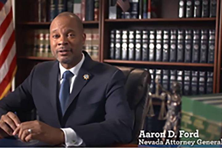 Nevada Attorney General Aaron Ford (Screenshot/Nevada Attorney General's Office)