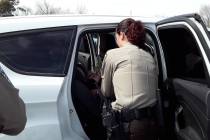 Selwyn Harris/Pahrump Valley Times After numerous attempts, a Nye County Sheriff's deputy safel ...