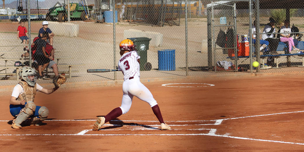 Cassondra Lauver/Special to the Pahrump Valley Times Ashliegh Murphy keeps her eye on the ball ...