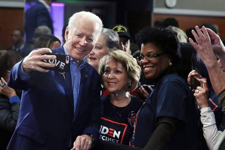 Elizabeth Page Brumley/Las Vegas Review-Journal Former Vice President Joe Biden takes photograp ...