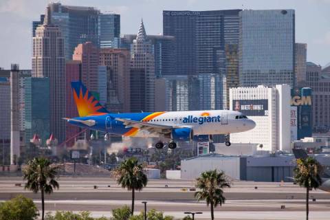 Erik Verduzco/Las Vegas Review-Journal An Allegiant Air flight lands at McCarran International ...